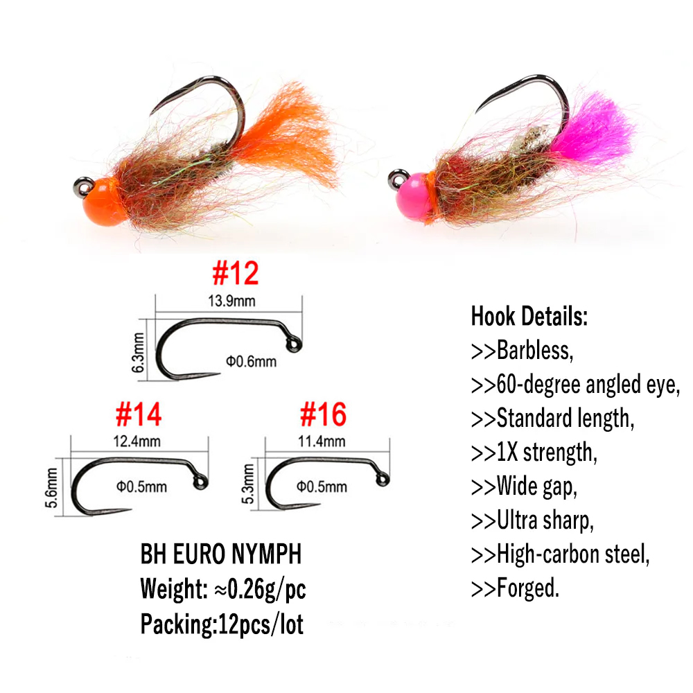 Wifreo 12pcs Tungsten Beadhead – Fishing Hook Barbless Bewertung und Preis