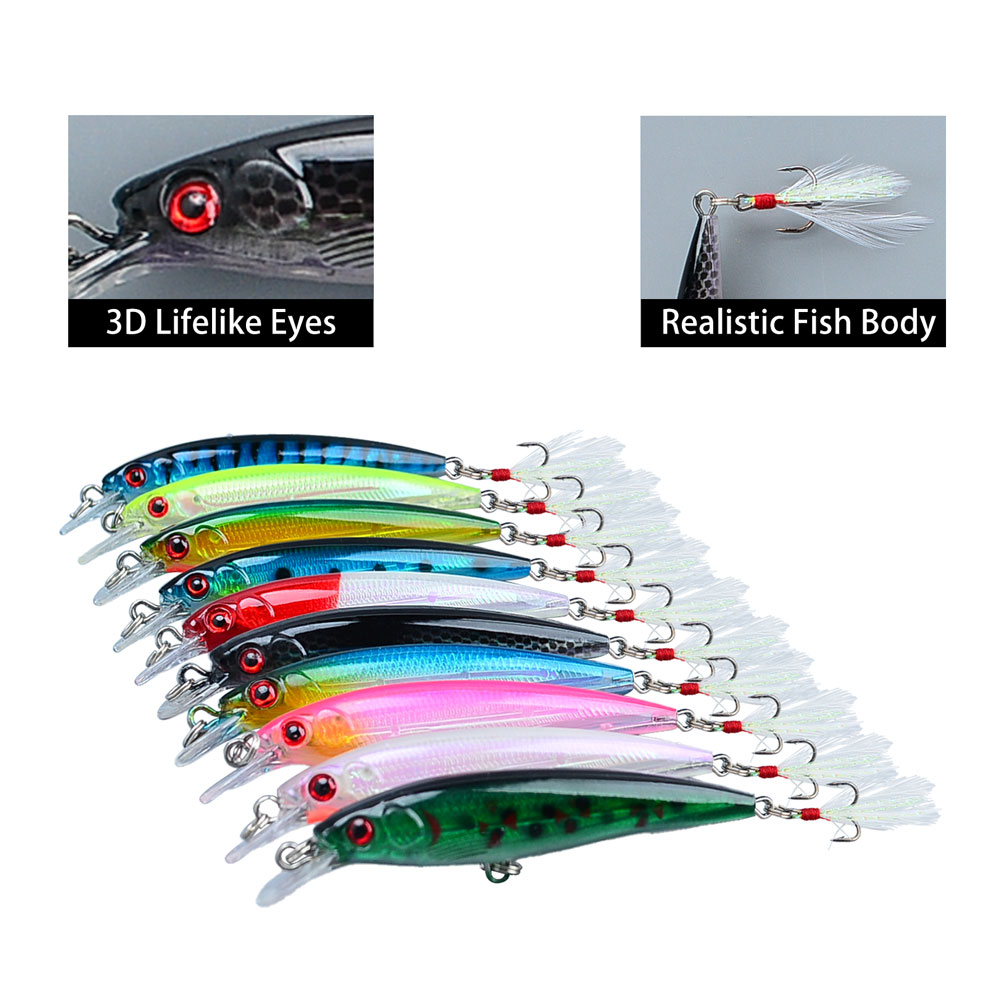 10pcs Bionic Minnow Fishing Lu – Fishing Hook Treble Bewertung und Preis