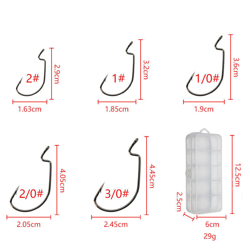 50pcs Wide Worm Hook Carbon St – Fishing Hook Barbless Bewertung und Preis