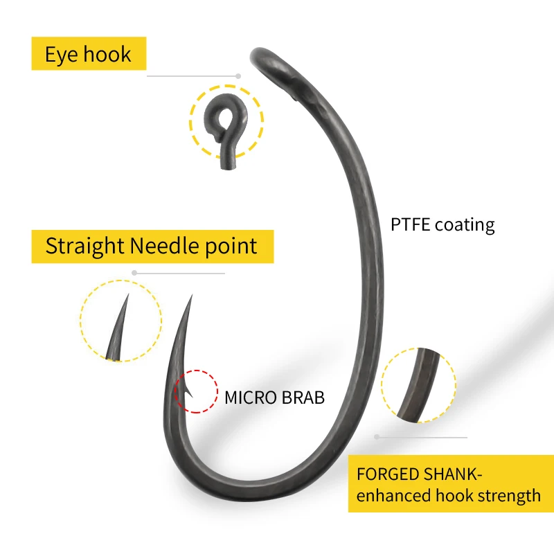 10pcs Carp Fishing Hook Curved – Fishing Hook Barbless Bewertung und Preis