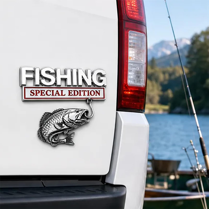 Chrome Fishing Car Badge Metal – Fishing Hook Bewertung und Preis