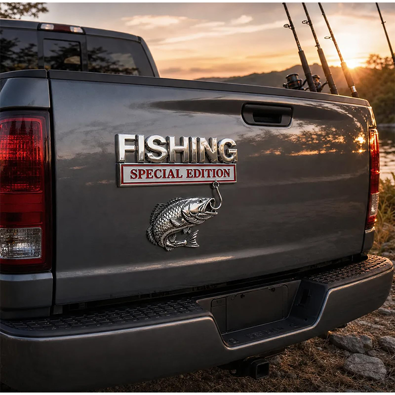 Chrome Fishing Car Badge Metal – Fishing Hook Bewertung und Preis