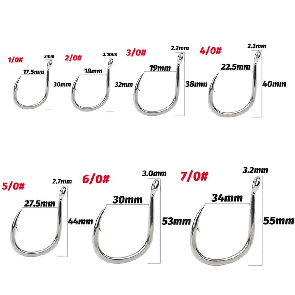 10PCS Big Fish Hook 1/0-7/0 Su – Fishing Hook Circle Bewertung und Preis