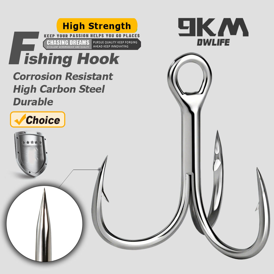 9KM Saltwater Treble Hooks 3X  – Fishing Hook Offset Bewertung und Preis