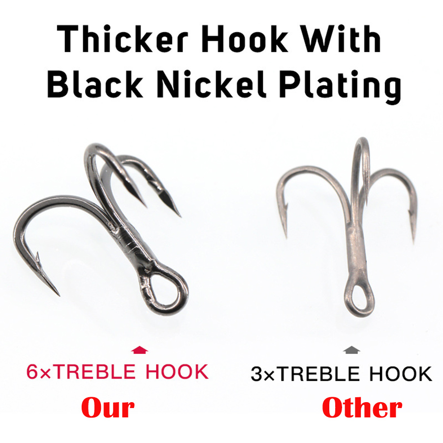 6X Fishing Treble Hook 10Pcs T – Fishing Hook Barbless Bewertung und Preis