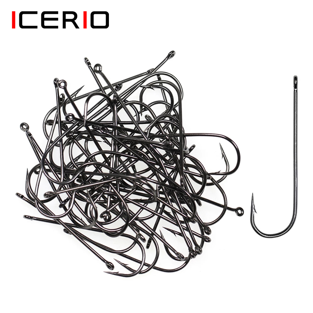 ICERIO 100PCS 16# - 3/0 Long S – Fishing Hook Barbless Bewertung und Preis
