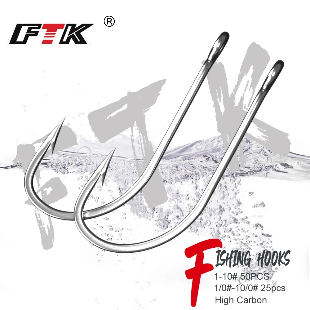 FTK Fishing Hooks 1-10#50PCS 1 – Fishing Hook Offset Bewertung und Preis