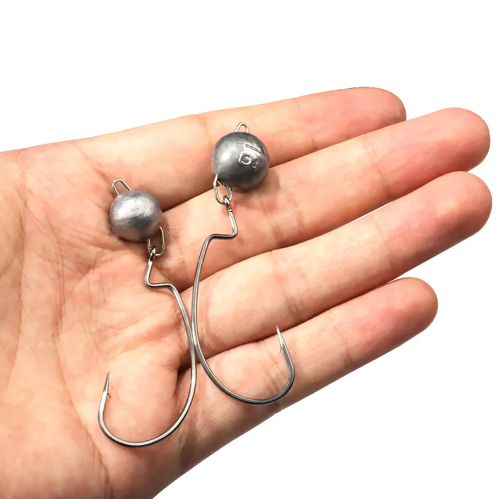 5pcs Metal Jig Head Worm Hooks – Fishing Hook Weedless Bewertung und Preis