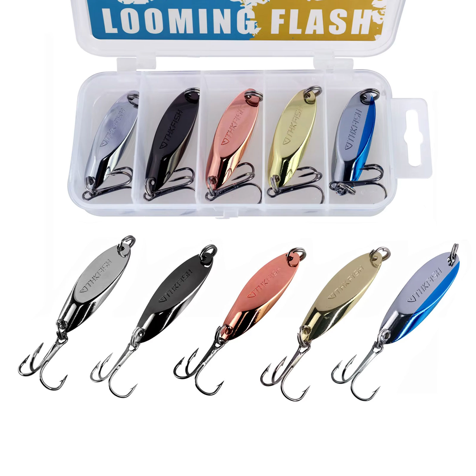 5pcs Metal Spinner Spoon Lures – Fishing Hook Treble Bewertung und Preis